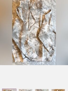 Alphalete Tie-Dye Hooded Sweatshirt in Gray and White